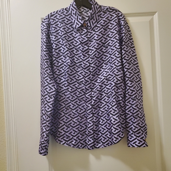 Versace Greca Silk Twill Blouse - Picture 8 of 16